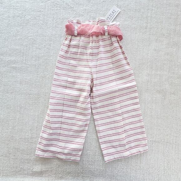 Opililai Pink & White Striped Linen Blend Peasant Pants 24mo - Picture 8 of 8